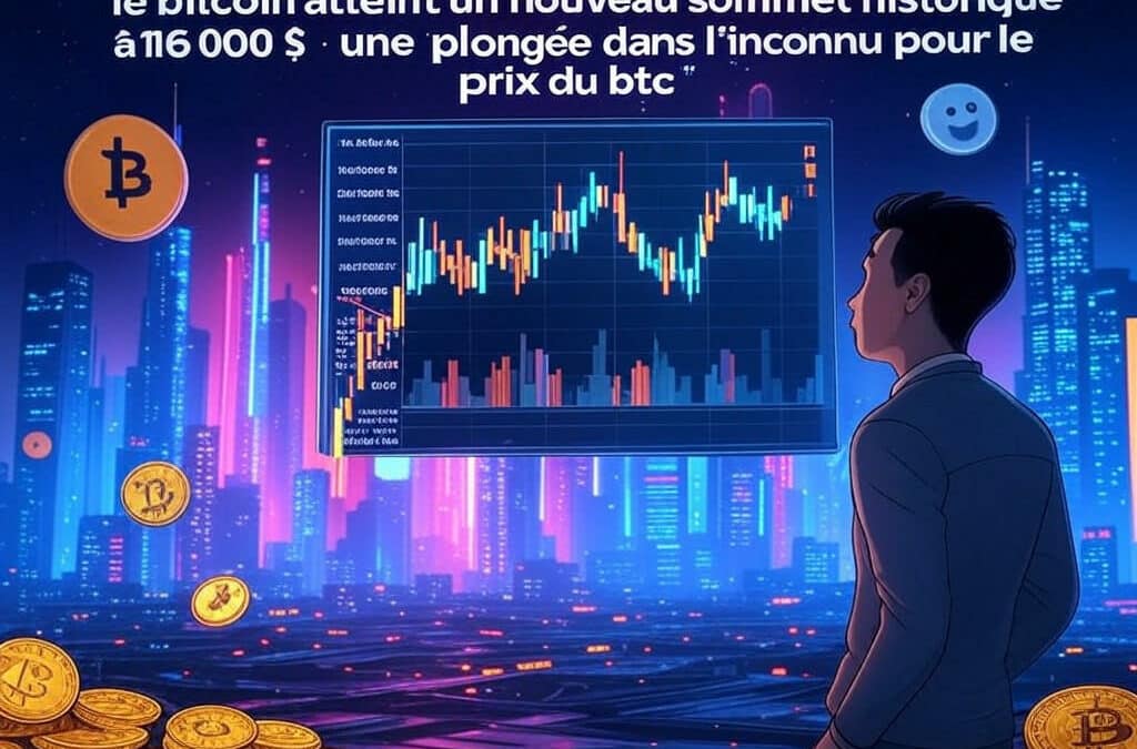 Le Bitcoin atteint un nouveau sommet historique à 116 000 $ : une plongée dans l’inconnu pour le prix du BTC