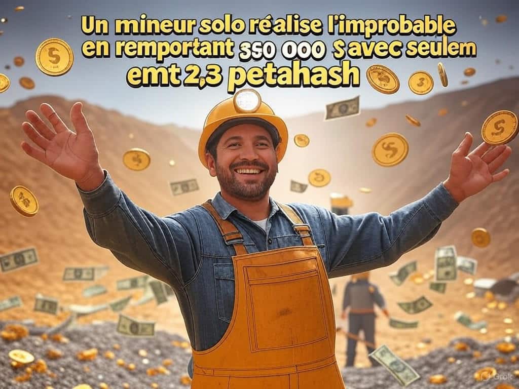 découvrez l'incroyable histoire d'un mineur solo qui a réussi l'impossible en remportant 350 000 $ grâce à une puissance de seulement 2,3 petahash. plongez dans les détails de cette performance époustouflante qui défie toutes les attentes dans le monde de la cryptomonnaie.