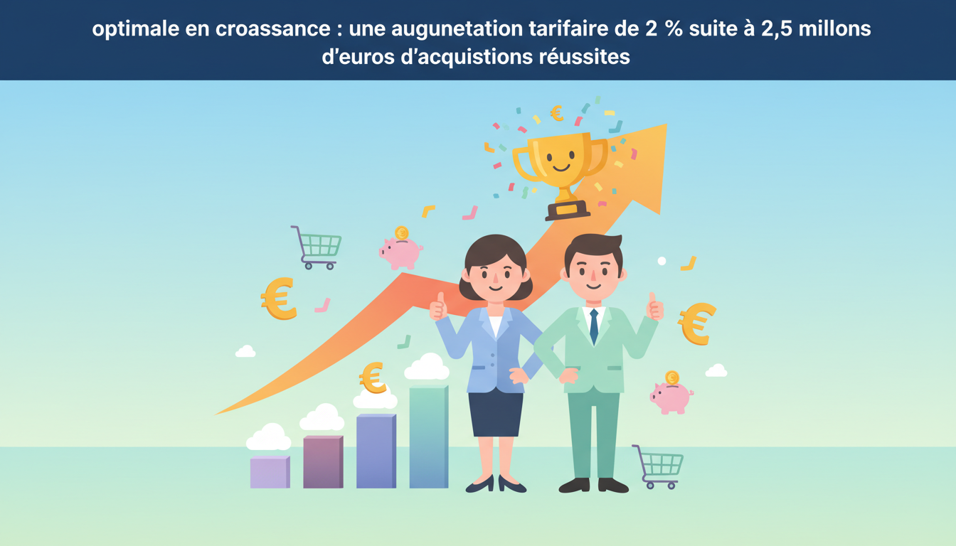 découvrez comment optimale en croissance annonce une augmentation tarifaire de 2 % après avoir réalisé avec succès 2,5 millions d’euros d’acquisitions, renforçant sa position sur le marché.