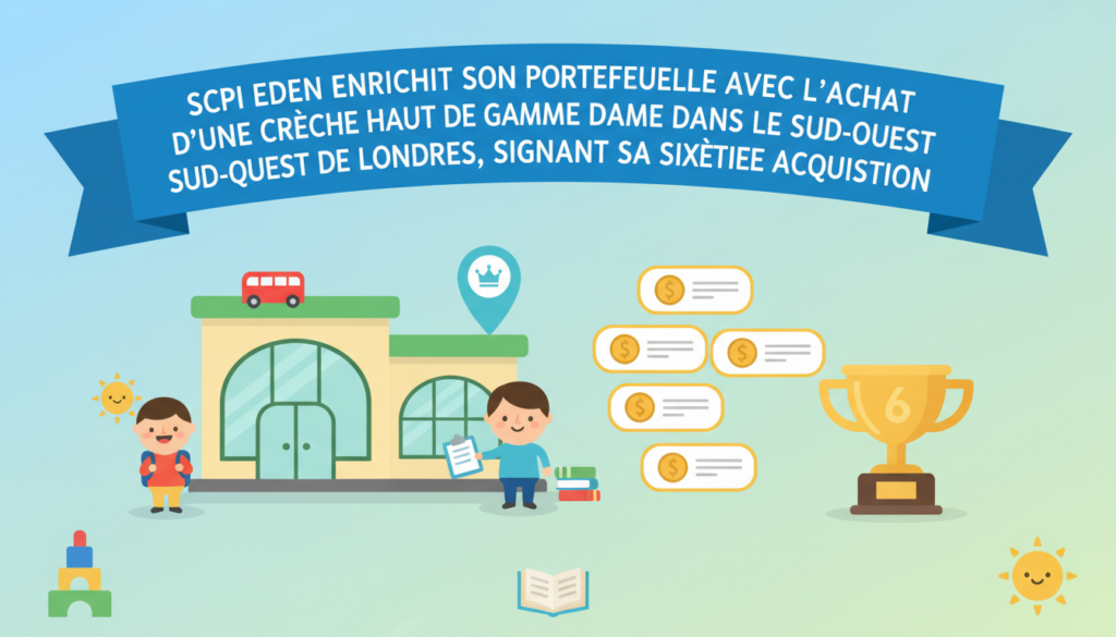 scpi eden renforce son portefeuille immobilier avec l'acquisition d'une crèche haut de gamme dans le sud-ouest de londres, marquant sa sixième opération réussie.