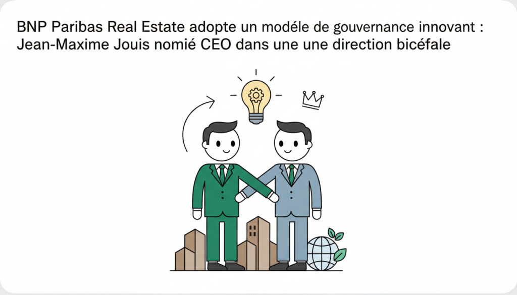 découvrez le nouveau modèle de gouvernance innovant de bnp paribas real estate avec la nomination de jean-maxime jouis en tant que ceo, établissant une direction bicéphale pour renforcer la stratégie et la performance.