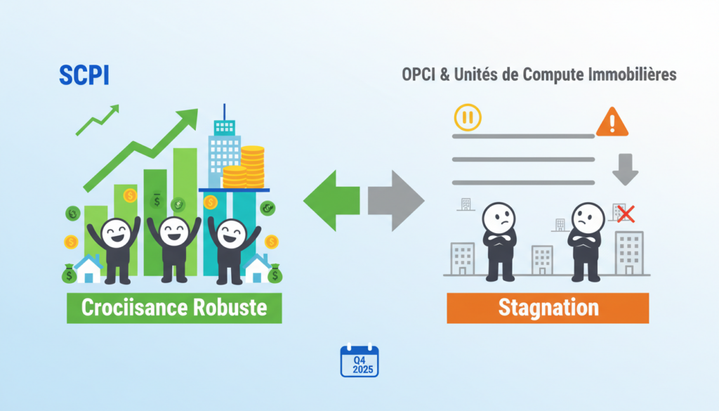 découvrez les tendances du marché immobilier au dernier trimestre 2025 : forte croissance des scpi, stagnation des opci et des unités de compte immobilières.