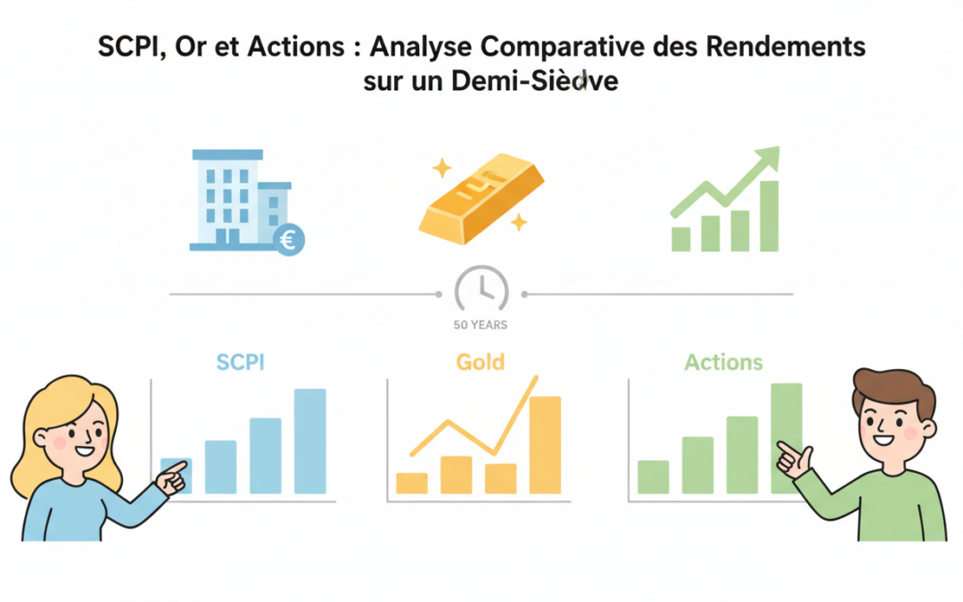 découvrez une analyse comparative des rendements des scpi, de l'or et des actions sur un demi-siècle, pour mieux comprendre leurs performances et orienter vos investissements.