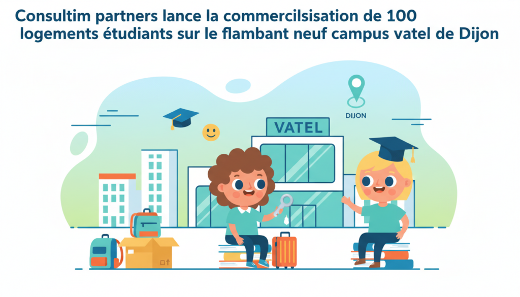 découvrez le nouveau campus vatel de dijon avec consultim partners : lancement de la commercialisation de 100 logements étudiants modernes et confortables, idéalement situés pour une vie étudiante optimale.