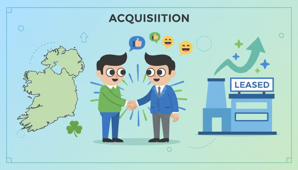 la scpi wemo one réalise sa première acquisition en irlande en investissant dans un site industriel loué à prodieco, renforçant ainsi sa présence internationale et son portefeuille d'actifs.