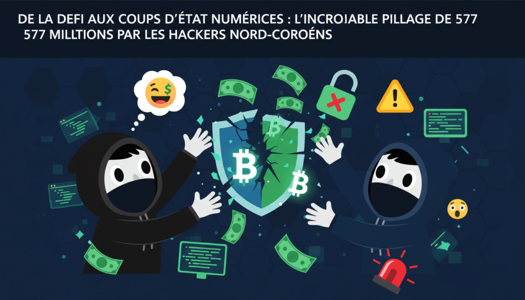 découvrez comment des hackers nord-coréens ont orchestré un pillage de 577 millions via des attaques numériques, passant de la finance décentralisée aux cyber-coups d'état.