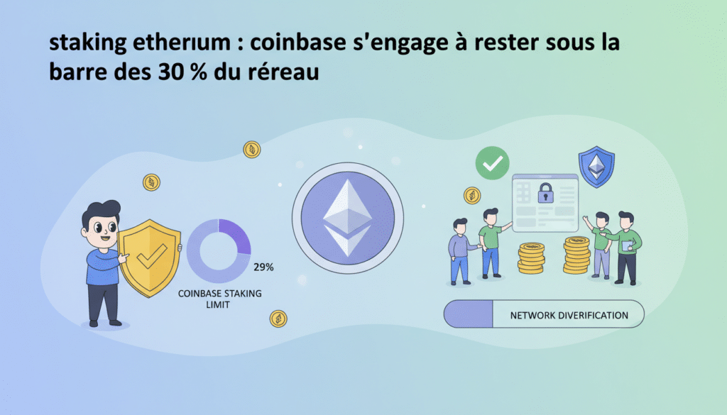 découvrez comment coinbase s'engage à maintenir sa part de staking ethereum en dessous de 30 % du réseau, garantissant ainsi une décentralisation optimale et une sécurité renforcée pour les utilisateurs.