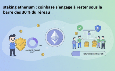 Staking Ethereum : Coinbase s&rsquo;engage à rester sous la barre des 30 % du réseau