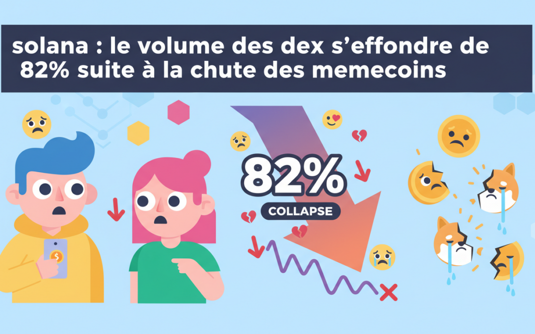 analyse de la chute spectaculaire de 82 % du volume des échanges décentralisés (dex) sur solana, liée à la forte baisse des memecoins.