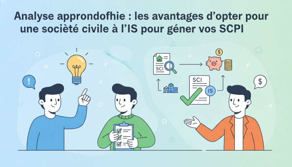 découvrez les bénéfices clés de choisir une société civile à l’is pour la gestion de vos scpi grâce à notre analyse approfondie, optimisez votre fiscalité et votre gestion patrimoniale.