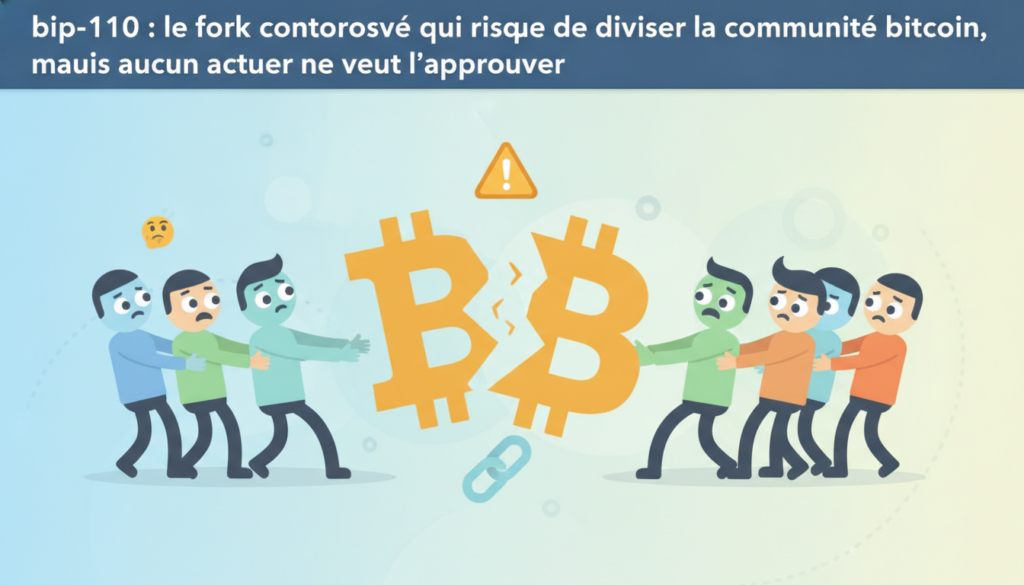 découvrez pourquoi le bip-110, un fork controversé de bitcoin, menace de diviser la communauté tout en restant non approuvé par les acteurs clés du réseau.