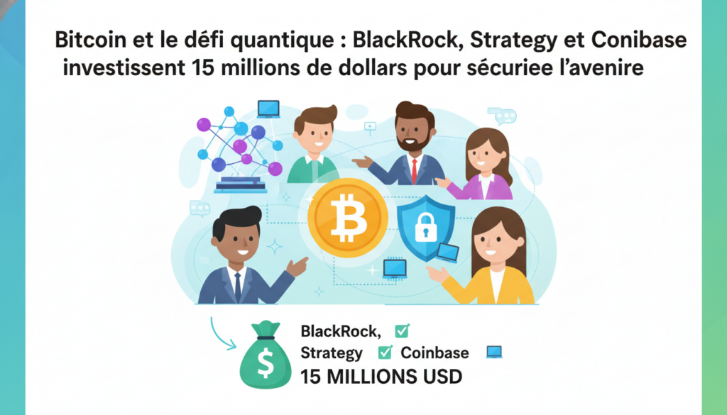 découvrez comment blackrock, strategy et coinbase s'unissent pour investir 15 millions de dollars afin de protéger bitcoin contre les menaces quantiques et sécuriser son avenir.