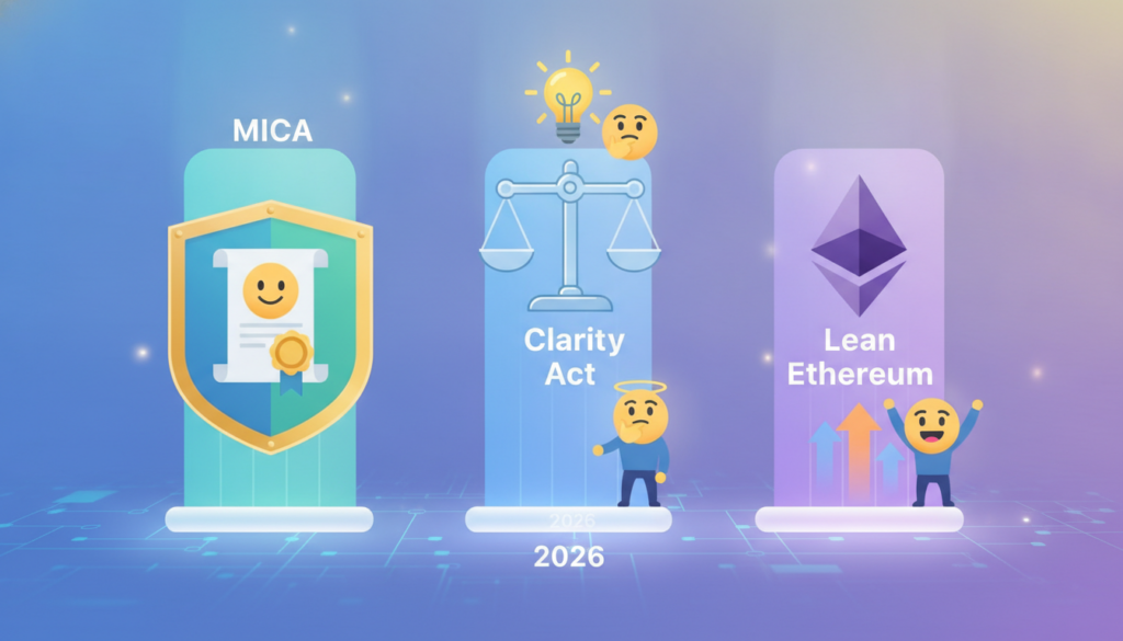 découvrez comment mica, la clarity act et lean ethereum sont les trois piliers clés qui révolutionneront le paysage technologique et financier en 2026.
