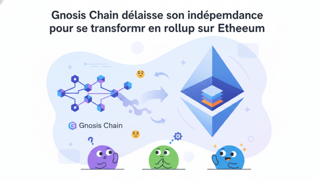 gnosis chain abandonne son indépendance pour devenir un rollup sur ethereum, améliorant ainsi la scalabilité et la sécurité grâce à l'intégration directe à la blockchain ethereum.