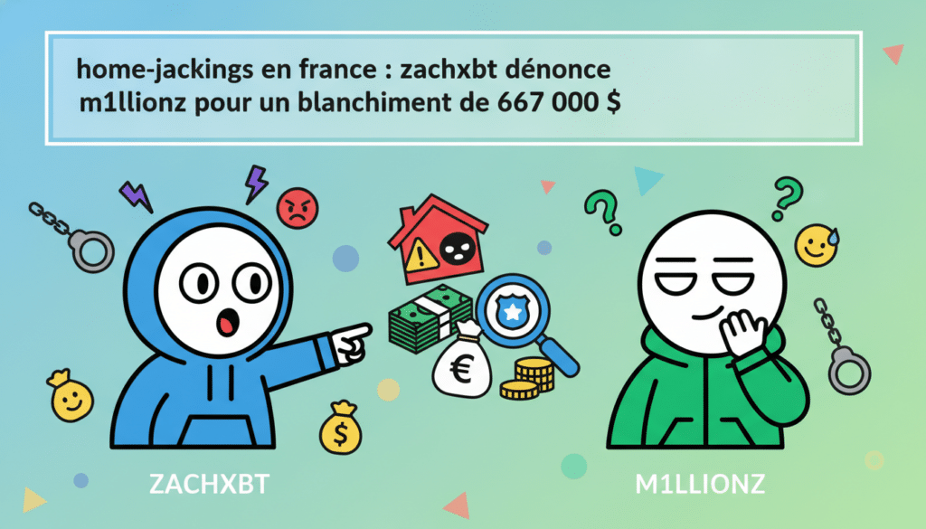 découvrez comment zachxbt accuse l'artiste m1llionz de blanchiment d'argent à hauteur de 667 000 $ dans le cadre d'une enquête sur les home-jackings en france.