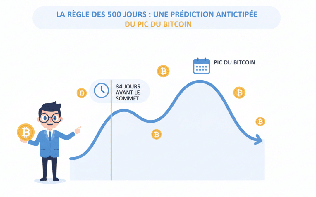 découvrez comment la règle des 500 jours permet de prédire le pic du bitcoin 34 jours avant son sommet, offrant une anticipation stratégique aux investisseurs.