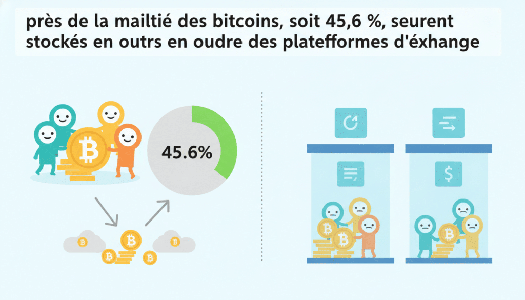 découvrez que près de 45,6 % des bitcoins sont détenus hors des plateformes d'échange, mettant en lumière les tendances actuelles de stockage et de sécurité des cryptomonnaies.