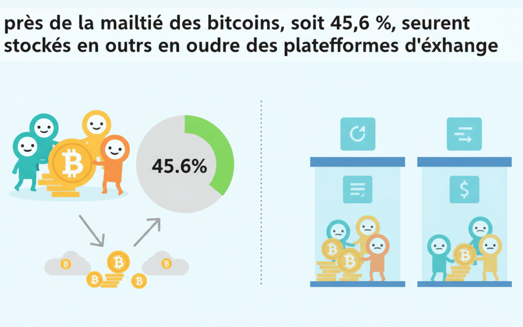 découvrez que près de 45,6 % des bitcoins sont détenus hors des plateformes d'échange, mettant en lumière les tendances actuelles de stockage et de sécurité des cryptomonnaies.