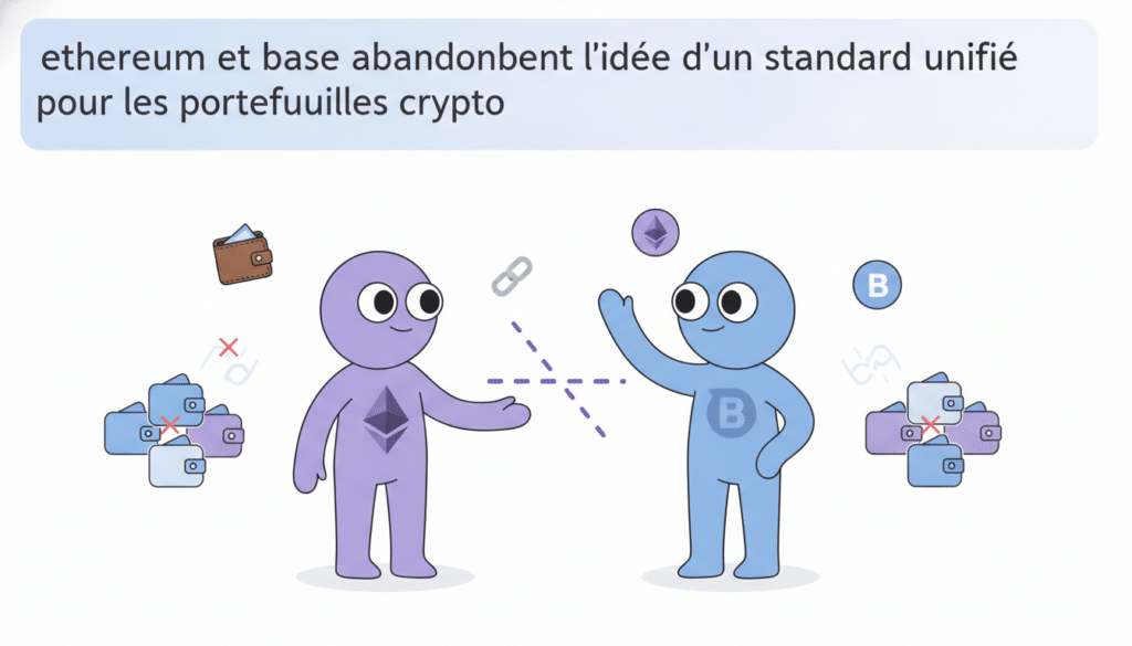 ethereum et base renoncent à créer un standard unifié pour les portefeuilles crypto, marquant un tournant dans l'évolution des solutions de gestion d'actifs numériques.