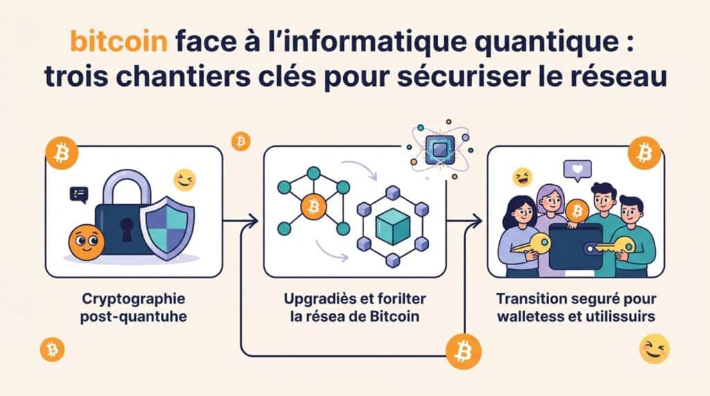 découvrez les trois chantiers clés pour préparer bitcoin à l’informatique quantique et renforcer durablement la sécurité du réseau.